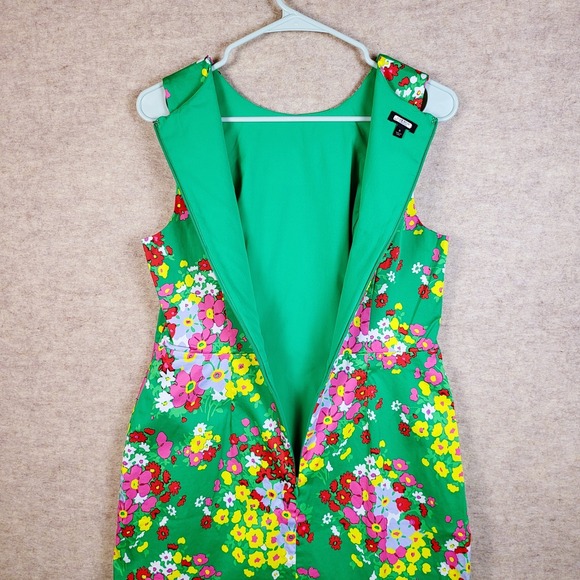 Preppy Green Floral Sleeveless Sundress • Size 6 • Colorful Midi Sundress - Picture 4 of 15